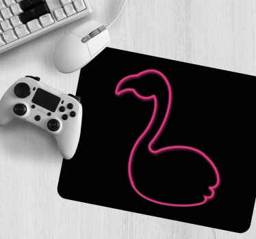 Neonrosa flamingotegning musematte original - Tenstickers