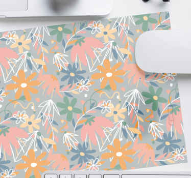 灰色の庭の花のマウスパッド - TENSTICKERS
