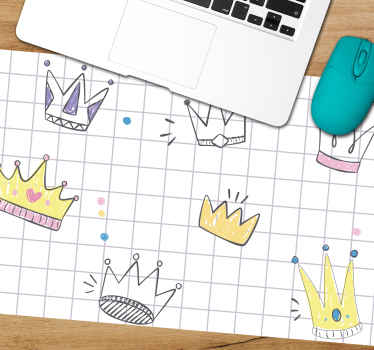 Kreslené korunky vzory podložky pod myš - Tenstickers