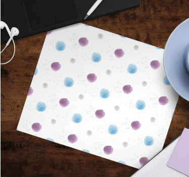 Modré akvarelové puntíky originální podložka pod myš - TenStickers