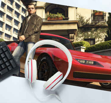 Alfombrilla gaming xxl Hombre elegante gta - TenVinilo