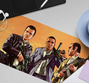 Mouse pad gaming tres personajes en conflicto - TenVinilo