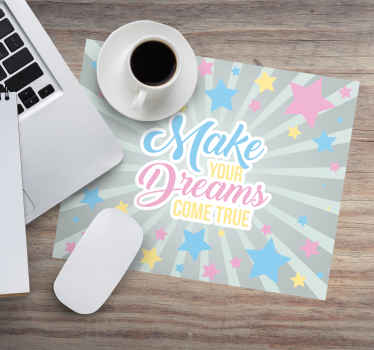 Alfombrilla ratón original Estrellas de colores con texto - TenVinilo