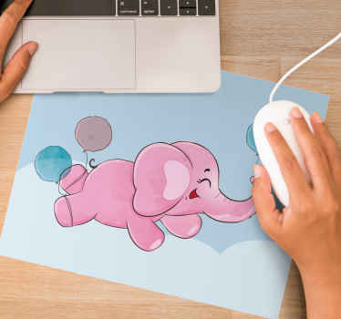 Søt elefant baby som flyr musematte original - Tenstickers