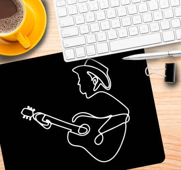 Guitarrista branco minimalista mais mousepads - TenStickers