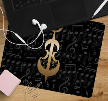 Mouse pad símbolo de notas musicales - TenVinilo