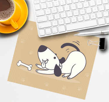 Cartoon dog chasing tail original mouse pad - TenStickers
