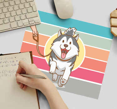 Cartoon dog walking original mouse pad - TenStickers