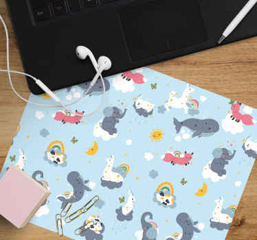 Pattern with cute animals original mouse pad - TenStickers