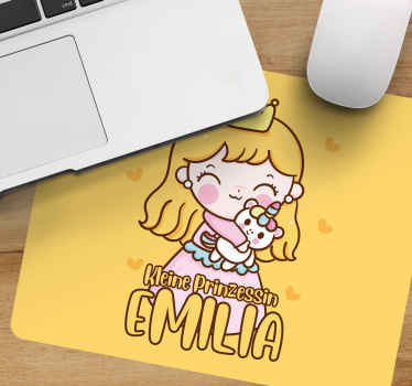 Mauspad mit Namen Süße kleine prinzessin rosa kleid - TenStickers
