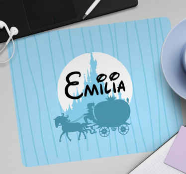 Mauspad mit namen personalisierte kutschen-szene - TenStickers