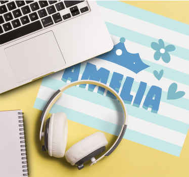 Mauspad mit namen amelia krone muster - TenStickers