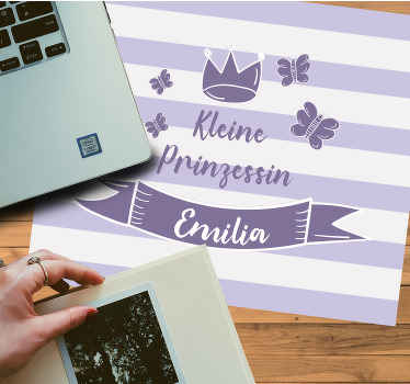 Mauspad mit Namen lila prinzessinnen-design - TenStickers
