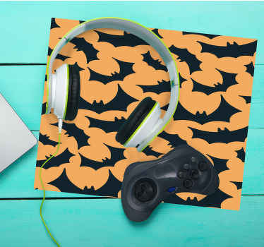 橙色和黑色蝙蝠图案鼠标垫 - TenStickers