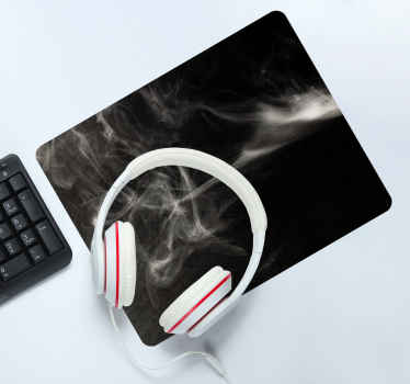 Fumaça branca em um fundo preto tapete de rato - TenStickers