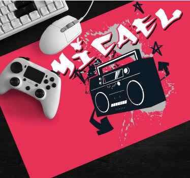 Gaming mouse pad with retro boombox design - TenStickers