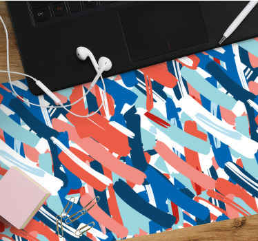 赤青と白のストロークオリジナルのマウスパッド - TENSTICKERS