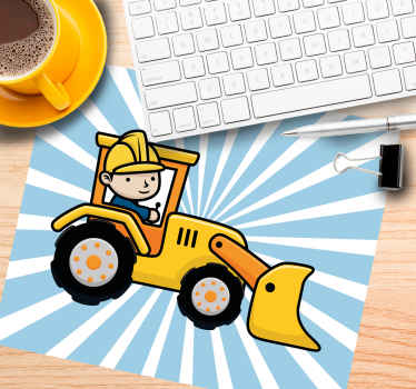 卡通挖掘机工作原装鼠标垫 - TenStickers