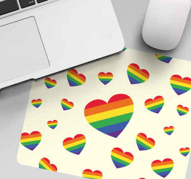 Orgulho gay plano em forma de coração mais mousepads - TenStickers