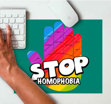 Detener la homofobia concepto mano más alfombrillas de ratón - TenVinilo