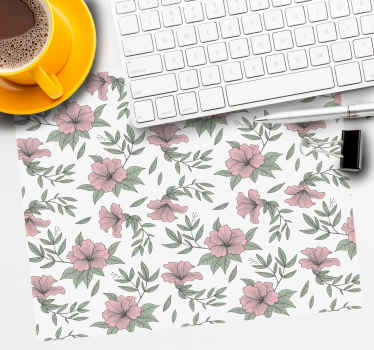 Minimalistiset vaaleanpunaiset kukat enemmän hiirimattoja - Tenstickers