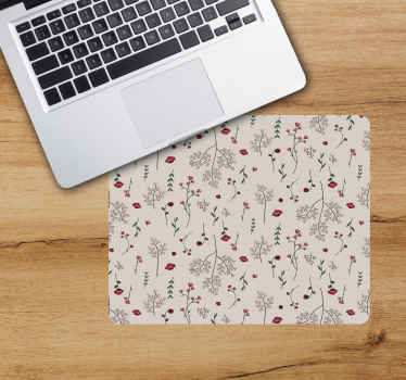 sticker floral rouge minimaliste plus de tapis de souris - TenStickers