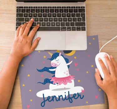 Ballerina enhjørning cloud -tilpasset musemåtte - TenStickers