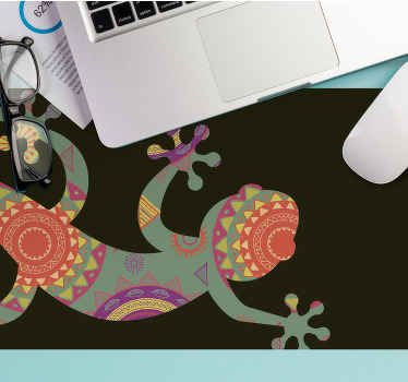 Gecko with floral mandala original mouse pad - TenStickers