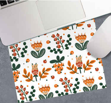 κόκκινα λουλούδια με μούρα αρχικό μαξιλάρι ποντικιού - TenStickers