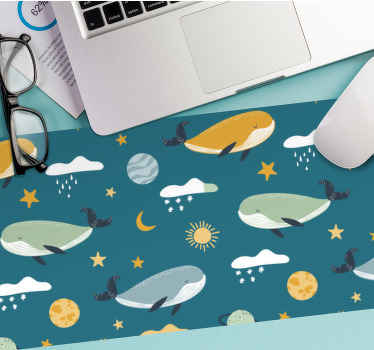 时尚鲸鱼图案原创鼠标垫 - TenStickers