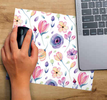 보라색 섬세한 꽃 마우스 패드 패턴 - TenStickers