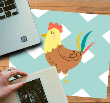 Värikäs kuva kukosta Alkuperäinen hiirimatto - Tenstickers