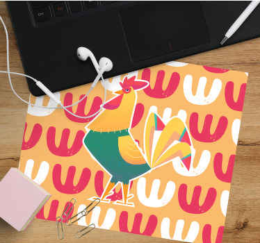 변덕스러운 마우스 패드 다채로운 수탉 패턴 - TenStickers