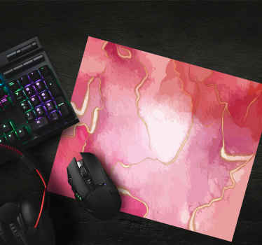 ピンクとゴールドの大理石の効果のオリジナルのマウスパッド - TENSTICKERS