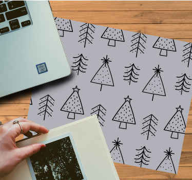 Seamless monochrome Christmas tree mousepad - TenStickers