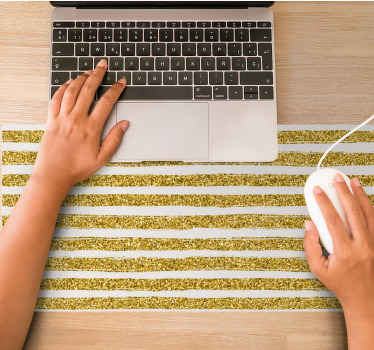 Fondo con líneas doradas alfombrilla de ratón navideña - TenVinilo