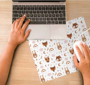 Cute brown animals rainbows original mouse pad - TenStickers