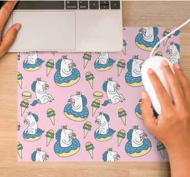 Izvirna podloga za miško samorog in sladoled - TenStickers