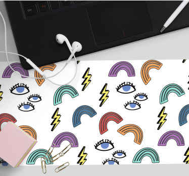Mouse pad patterns colorful eye rainbows - TenStickers