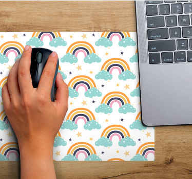 Colored rainbow cloud motif original mouse pad - TenStickers