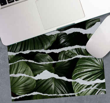 Leaf background with ripped paper mousepads - TenStickers
