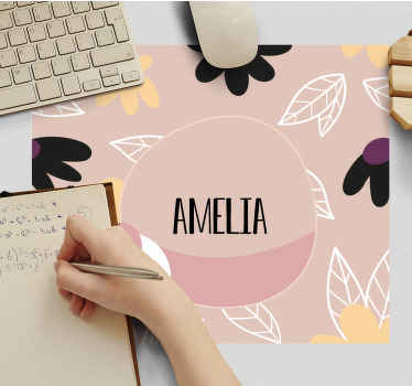 Květiny na béžové pozadí podložka pod myš - TenStickers