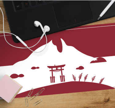 Japanese structure with lake, mountain mousepad - TenStickers