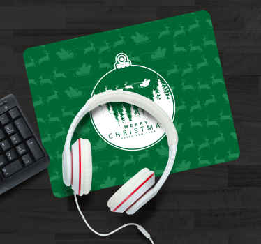 Christmas mouse pad festive green ornament - TenStickers