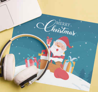 Merry chritsmas with santa  christmas mousepad - TenStickers
