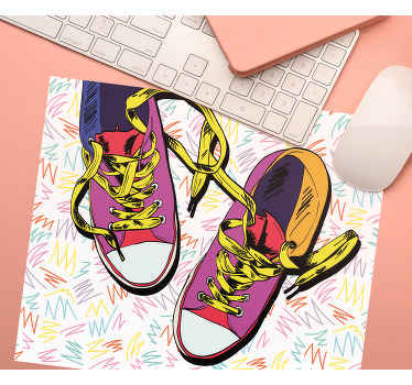 Converse illüstrasyon 80'lerin ayakkabıları daha fazla fare altlı - TenStickers