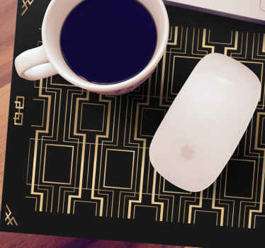 Mouse pad texturas líneas geométricas doradas - TenVinilo