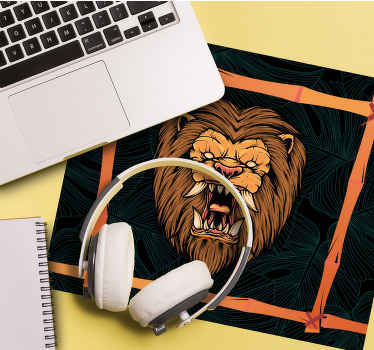 Vahşi vinil fare altlığında ormanın kralı - TenStickers