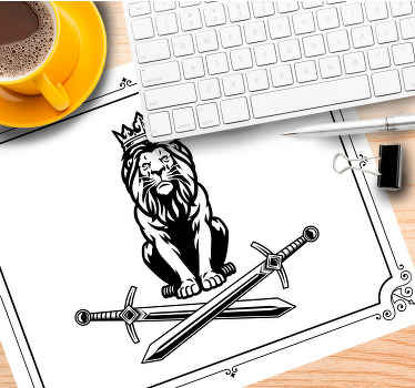 Mousepad emblema del león real - TenVinilo