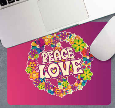 Peace love, and butterflies  original mouse pad - TenStickers